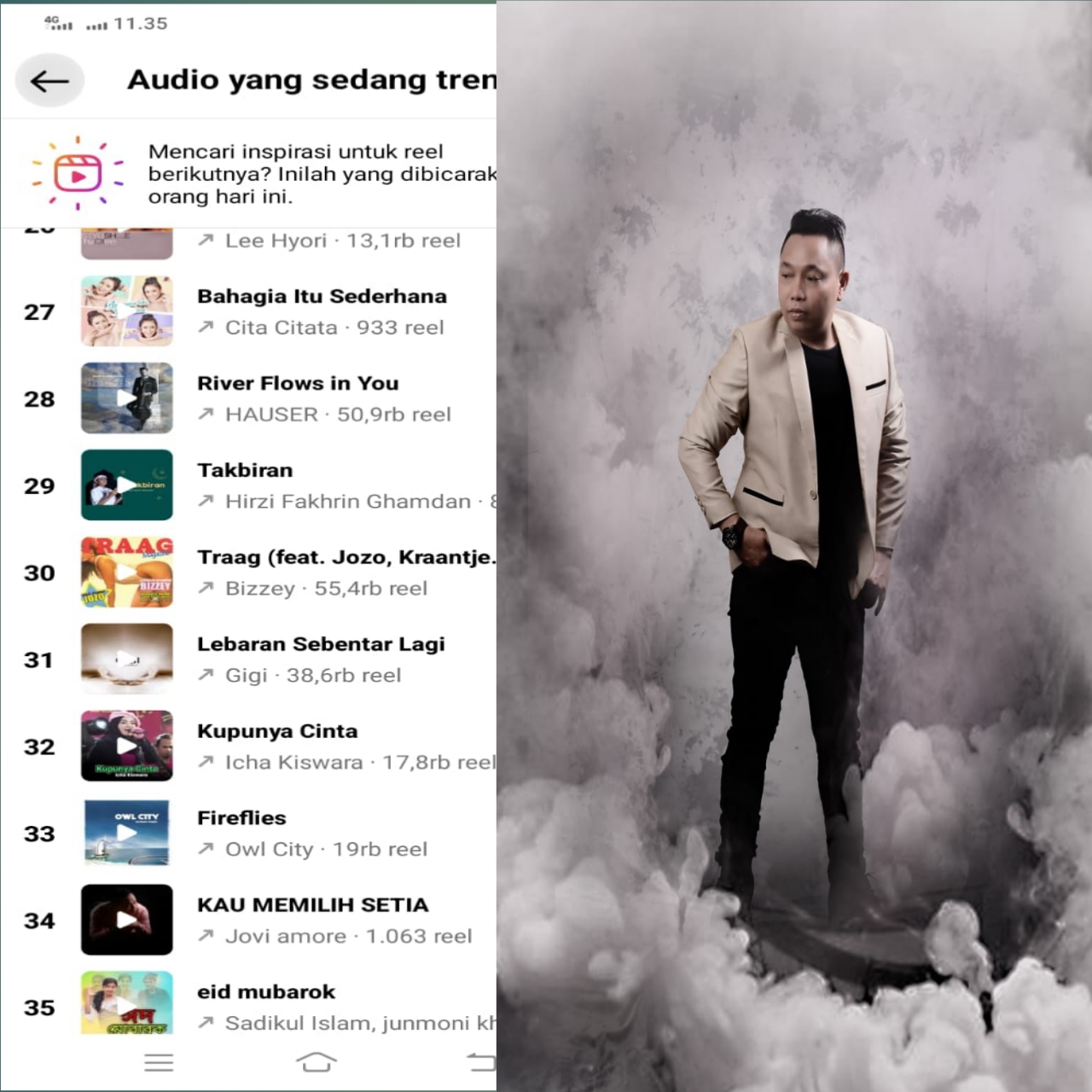 “Kau Memilih Setia” Jovi Amore Curi Perhatian Publik Masuk 34 Tranding Medsos Instagram 1