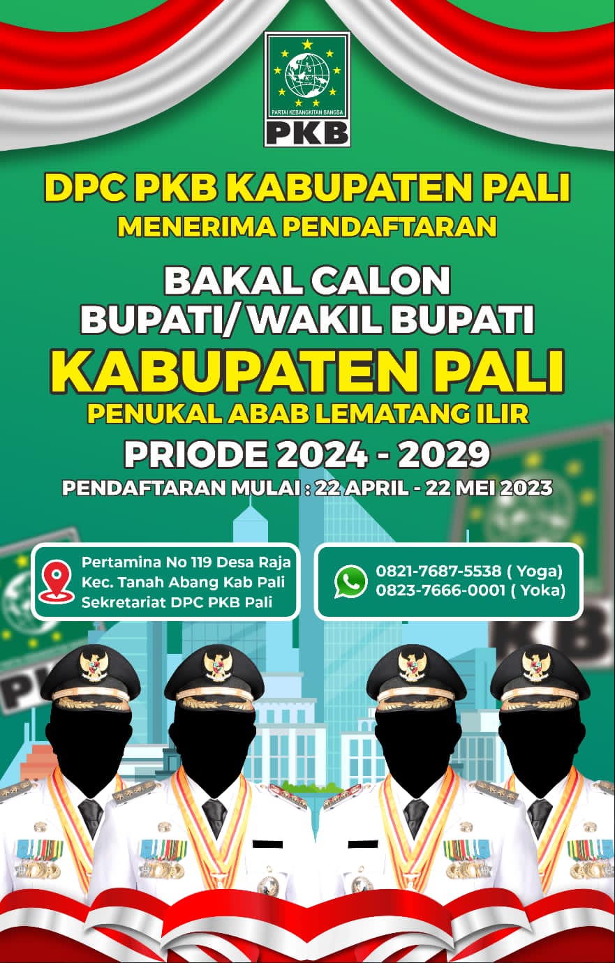 Ini Tanggal Pendaftaran Bupati Dan Wakil Bupati Kabupaten PALI Dari PKB 1