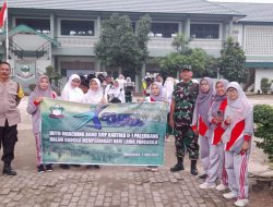 Hari Lahir Pancasila, Babinsa Koramil 418-05/Lemabang Monitoring Acara Jalan Santai dengan alat Marching Band SMP Kartika II-1.