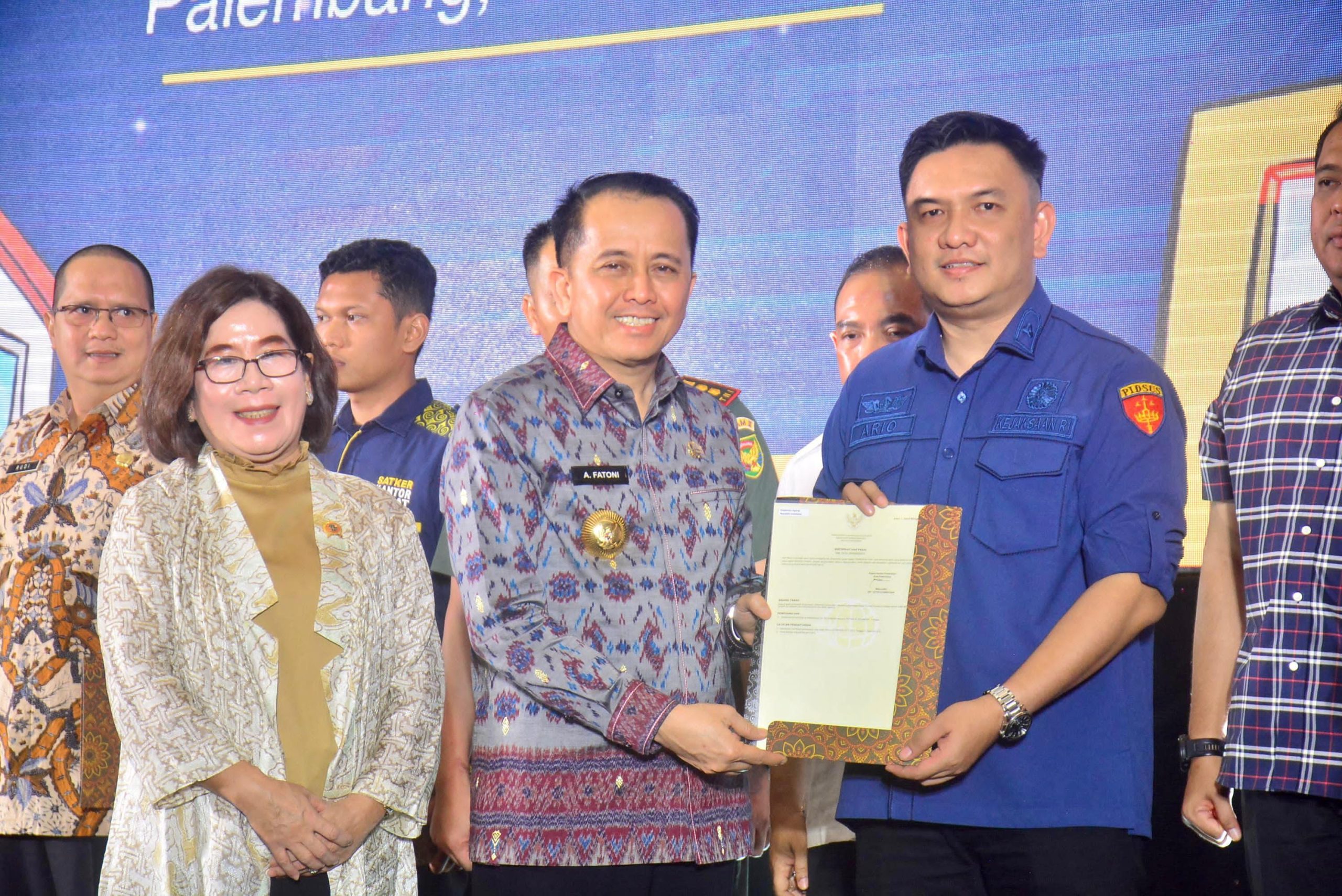Pj Gubernur Sumsel Agus Fatoni Launching Kantor Penerbitan Dokumen Elektronik di Lingkungan Kanwil BPN Sumsel 1