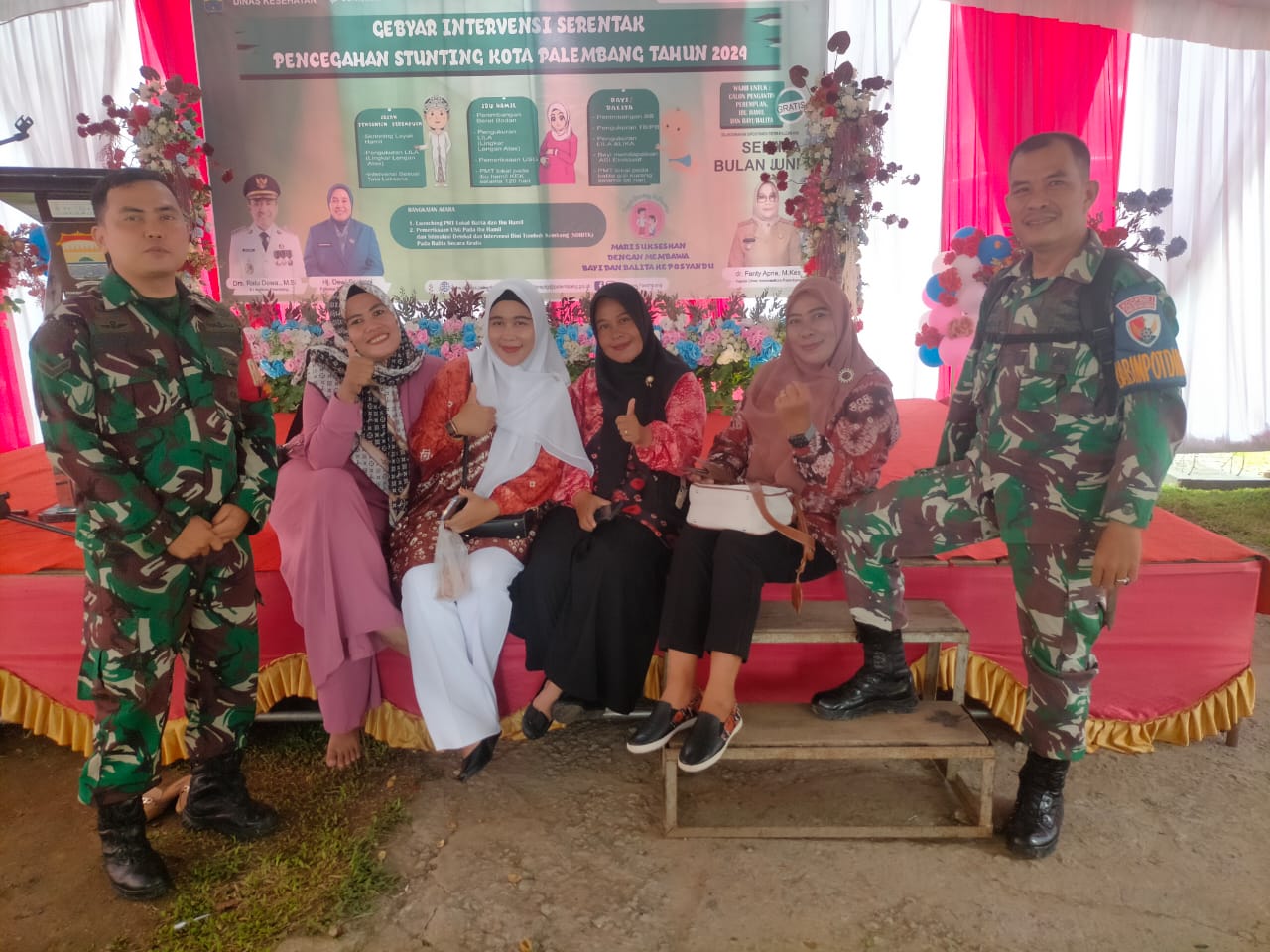 Babinsa Talang Jambe Hadiri Gebyar Intervensi Serentak Pencegahan Stunting Kota Palembang Tahun 2024 1