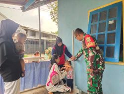 Babinsa Kel Sukodadi Monitoring Pelaksanaan Posyandu Diadakan oleh Puskesmas Talang Betutu