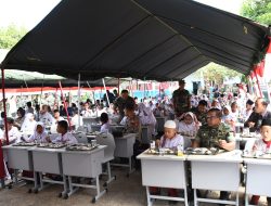 Mencegah Gizi Buruk Pada Anak-Anak, Kodim 0418/Plg Korem 044/Gapo Gelar Dapur Masuk Sekolah