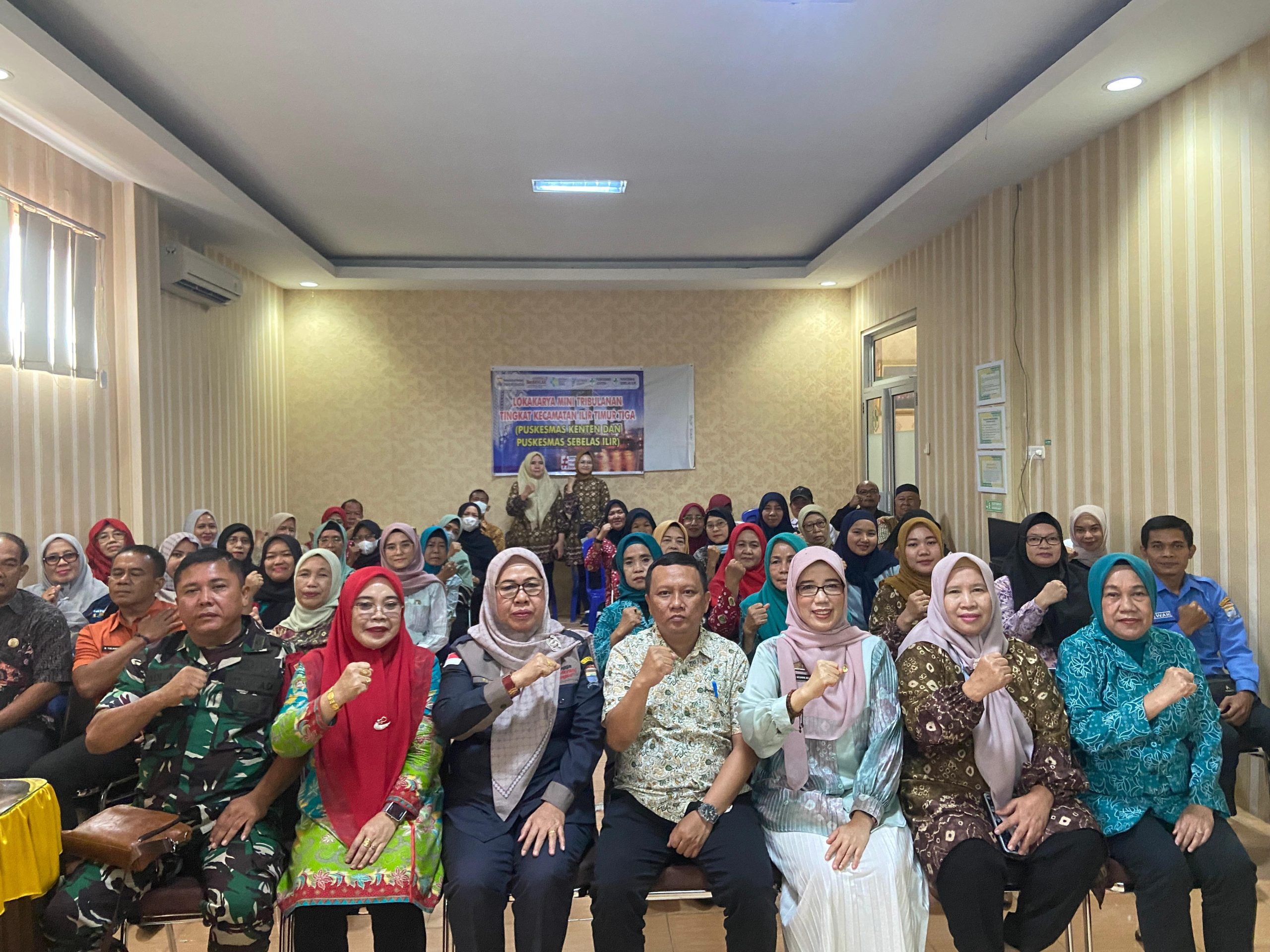 Babinsa Kel 8 Ilir Hadiri Lokakarya Mini Lintas Sektoral Puskesmas sebelas Ilir dan Puskesmas Kenten 1