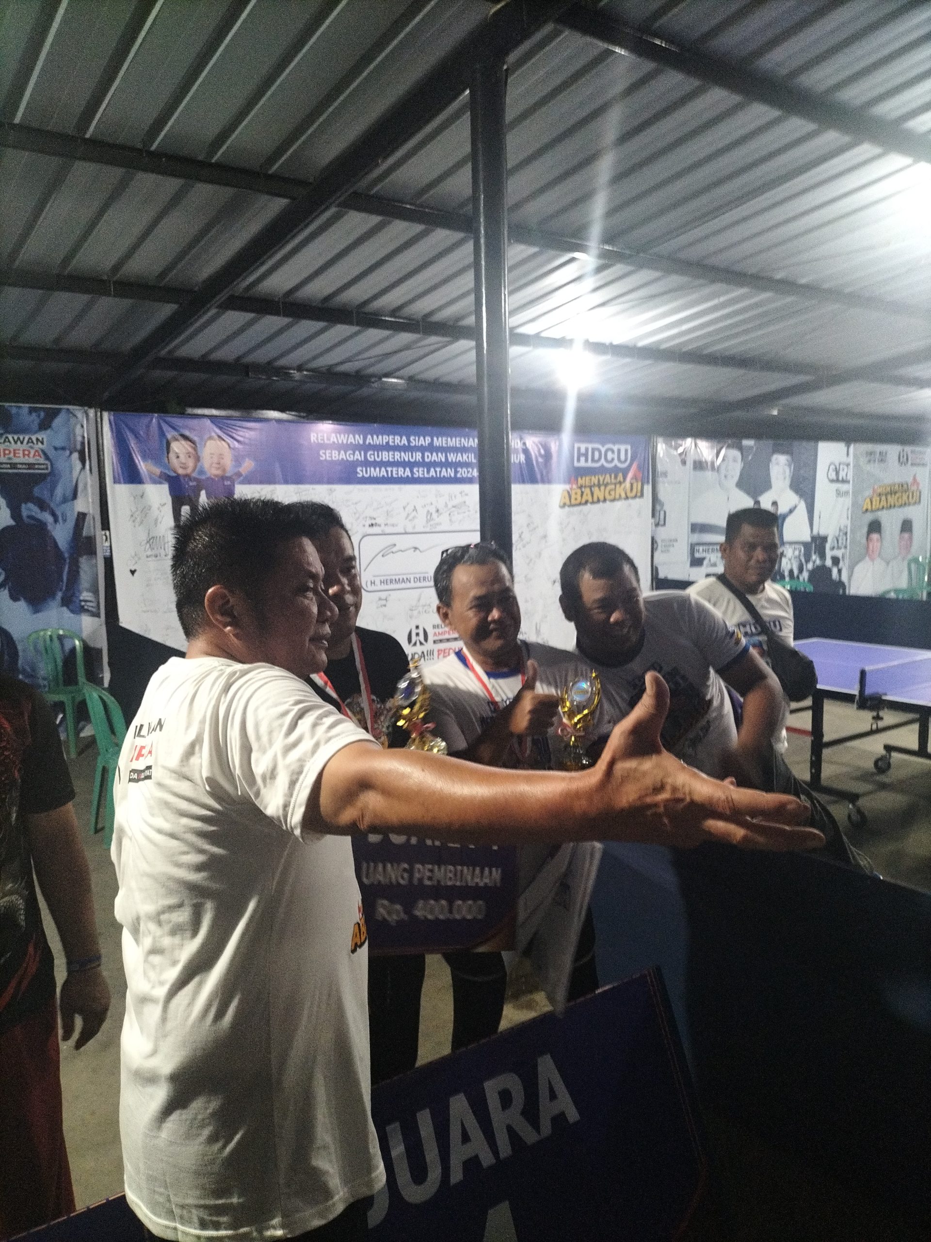 Kejuaraan Pingpong "Menyala Abangku" yang Digagas Relawan Ampera, Perkenalkan Herman Deru kepada Komunitas Pingpong Sumsel 1