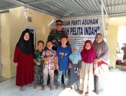 Jumat Berkah Babinsa Talang Jambe Berbagi Bersama Anak-anak Pantia Asuhan dan Pemulung di Jalan