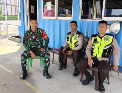 Ciptakan Kamtibmas Babinsa Kel Lawang kidul Sambangi Security PT Pelabuhan Indonesia