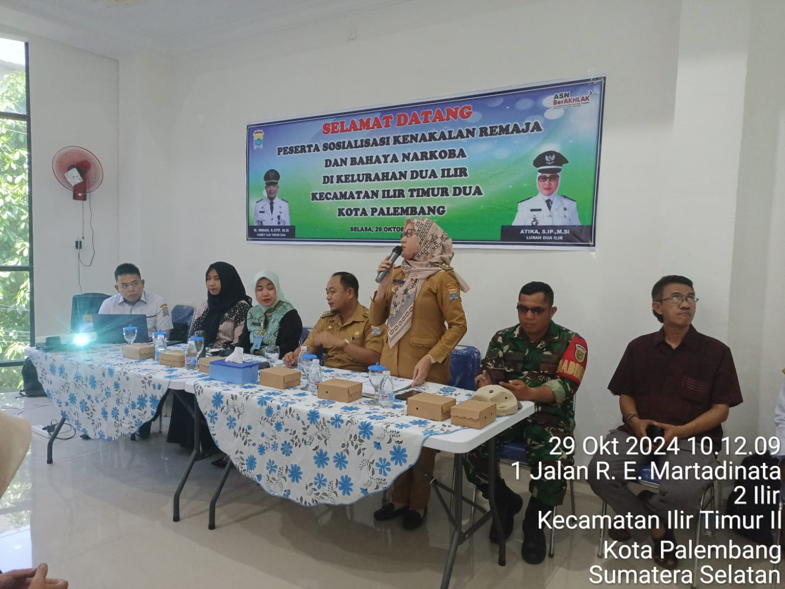 Babinsa Koramil 05/Lemabang Hadiri Sosialisasi Kenakalan Remaja dan Bahaya Narkoba Kel. Dua Ilir 1