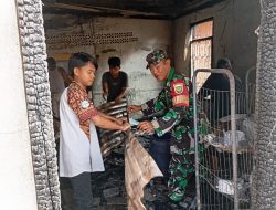 Babinsa Koramil 03/Plaju Bantu Evakuasi Kebakaran Di Wilayah Binaan, 3 Rumah Warga Ludes Terbakar