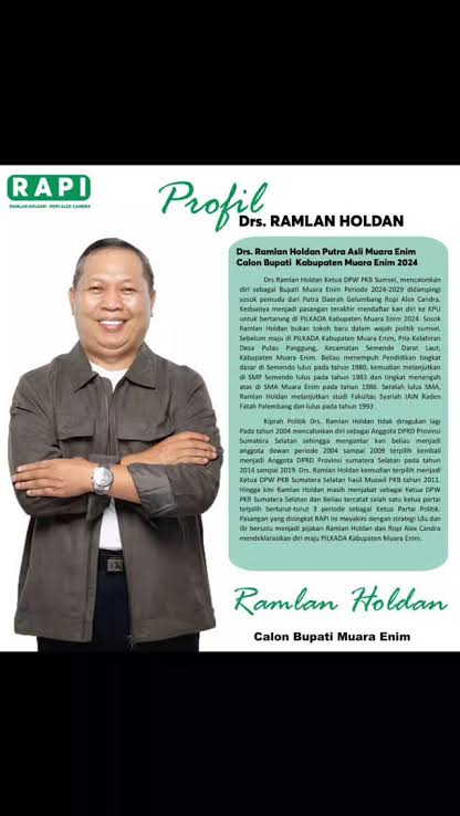 Muara Enim Bangkit Bersama Putra Daerah, Ramlan Holdan Siap Bawa Era Baru 1