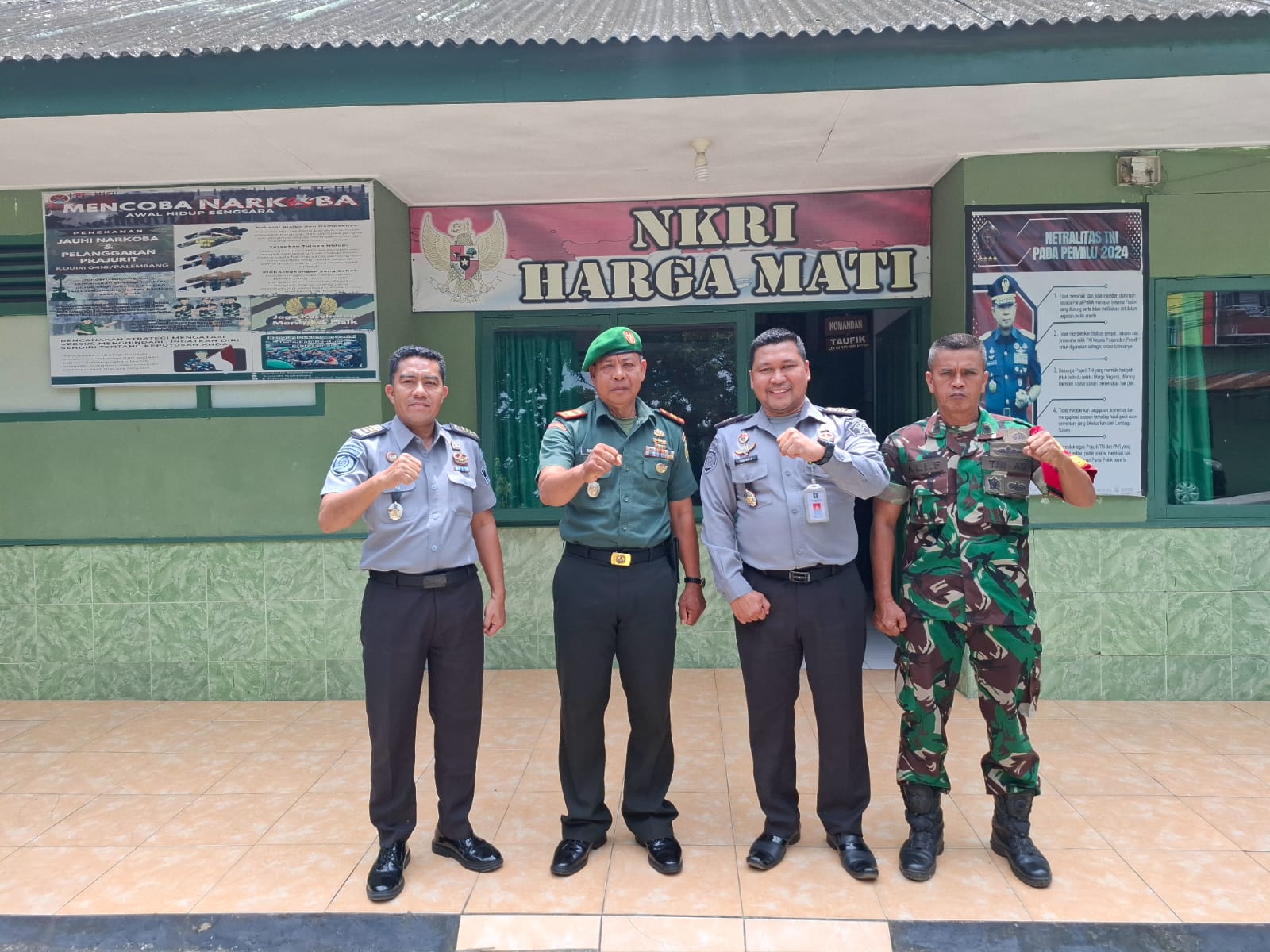 Danramil 418-08/Sako Terima Kunjungan Kasitrantib Lapas Kelas 1 Merah Mata 2