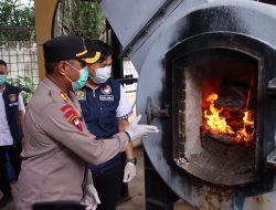 Polres OKU Timur Musnahkan 35,47 kilogram Ganja Kering