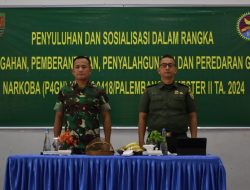 Cegah Penyalahgunaan Narkotika Kodim 0418/Palembang Gelar Penyuluhan dan Sosialisasi P4GN Semester II Tahun 2024