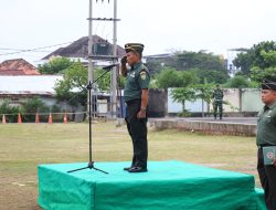 Kodim 0418/Palembang Gelar Upacara Bendera Mingguan di Lapangan Makodim Sekojo