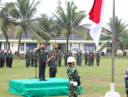 Kasdim 0418/Palembang Pimpin Upacara Bendera Tujuh Belasan,Sampaikan Amanat KASAD