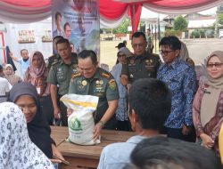 Kodim 0418/Palembang Ikuti Penyaluran Bantuan Pangan dan SPHP Secara Hybrid Bersama Menhan RI dan Panglima TNI