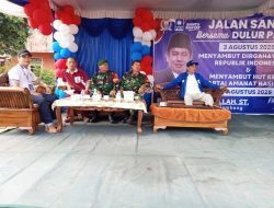 Membaur Bersama Warga Babinsa Lebong Gajah Ikut  Jalan Santai Sambut HUT ke-80 RI