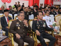 Kapolda Sumsel bersama Gubernur mengikuti Detik-Detik Proklamasi RI ke-80 secara virtual di Pendopoan Griya Agung