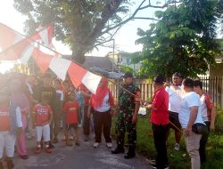 Babinsa Sukamaju Hadiri Jalan Santai HUT RI ke-80 Bersama Warga