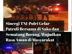 Sinergi TNI-Polri Gelar Patroli Bersama di Sako dan Sematang Borang, Wujudkan Rasa Aman di Masyarakat