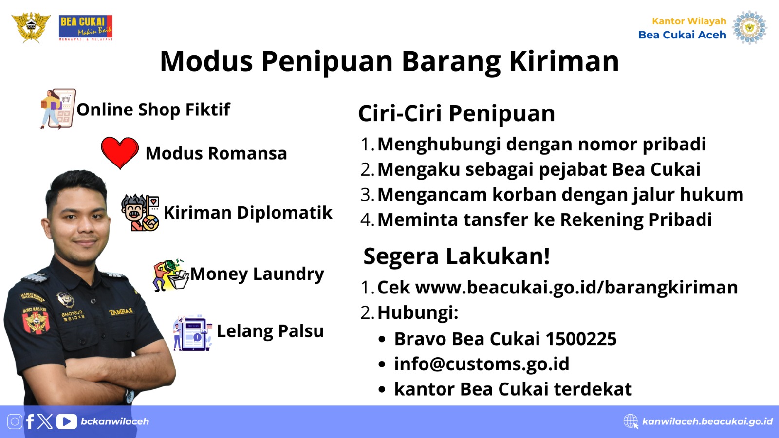 Bea Cukai Aceh Ingatkan Warga Waspada Penipuan Barang Kiriman dari Luar Negeri 1