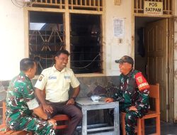 Babinsa Koramil 418-08/Sako Jalin Komsos dengan Petugas Keamanan SMK Xaverius