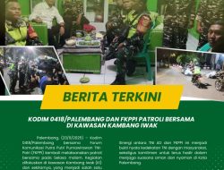 Kodim 0418/Palembang dan FKPPI Gelar Patroli Bersama di Kawasan Kambang Iwak