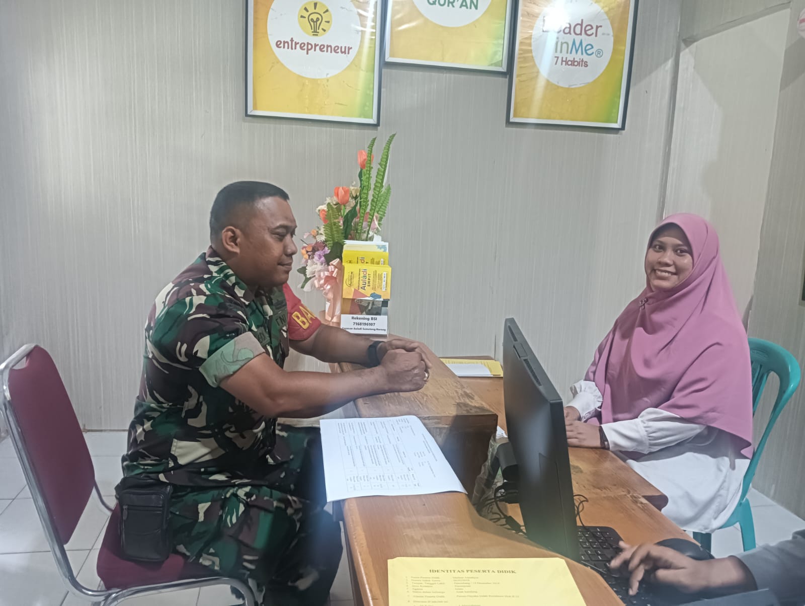 Babinsa Srimulya Jalin Komsos dengan SMP Islam Terpadu Auladi 1