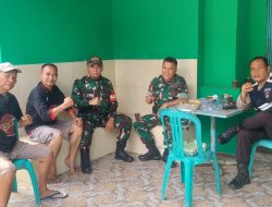 Babinsa Lebung Gajah Bersama Bhabinkamtibmas Ajak Warga Jaga Kebersihan dan Keamanan Lingkungan