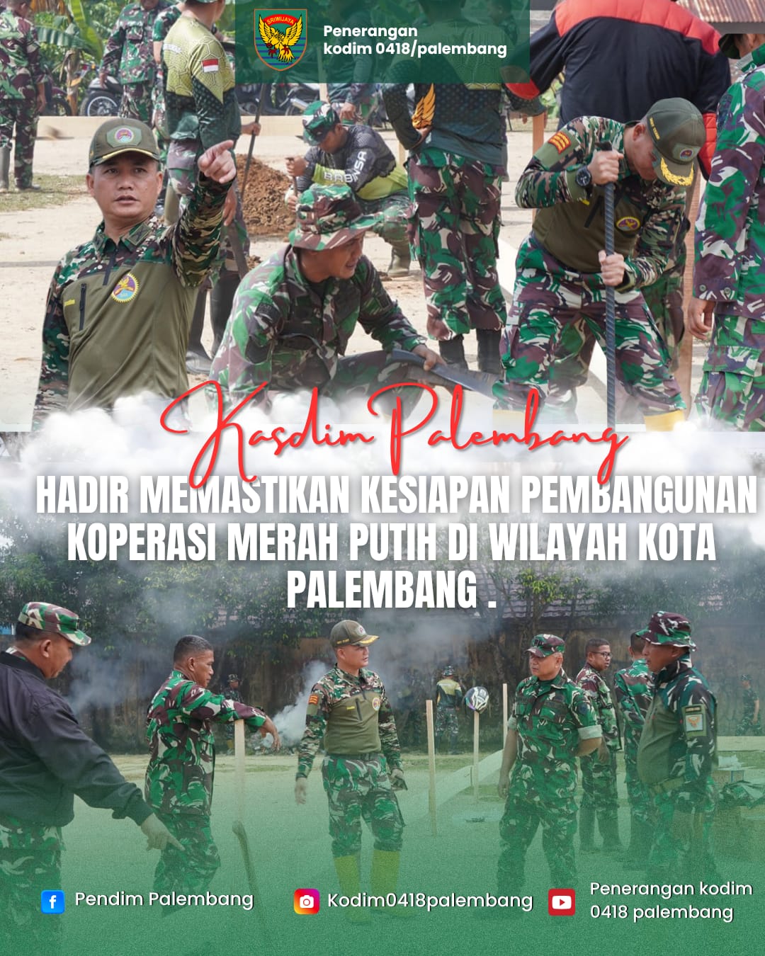 Kasdim 0418/Palembang Tinjau Kesiapan Ground Breaking Pembangunan Koperasi Merah Putih 1