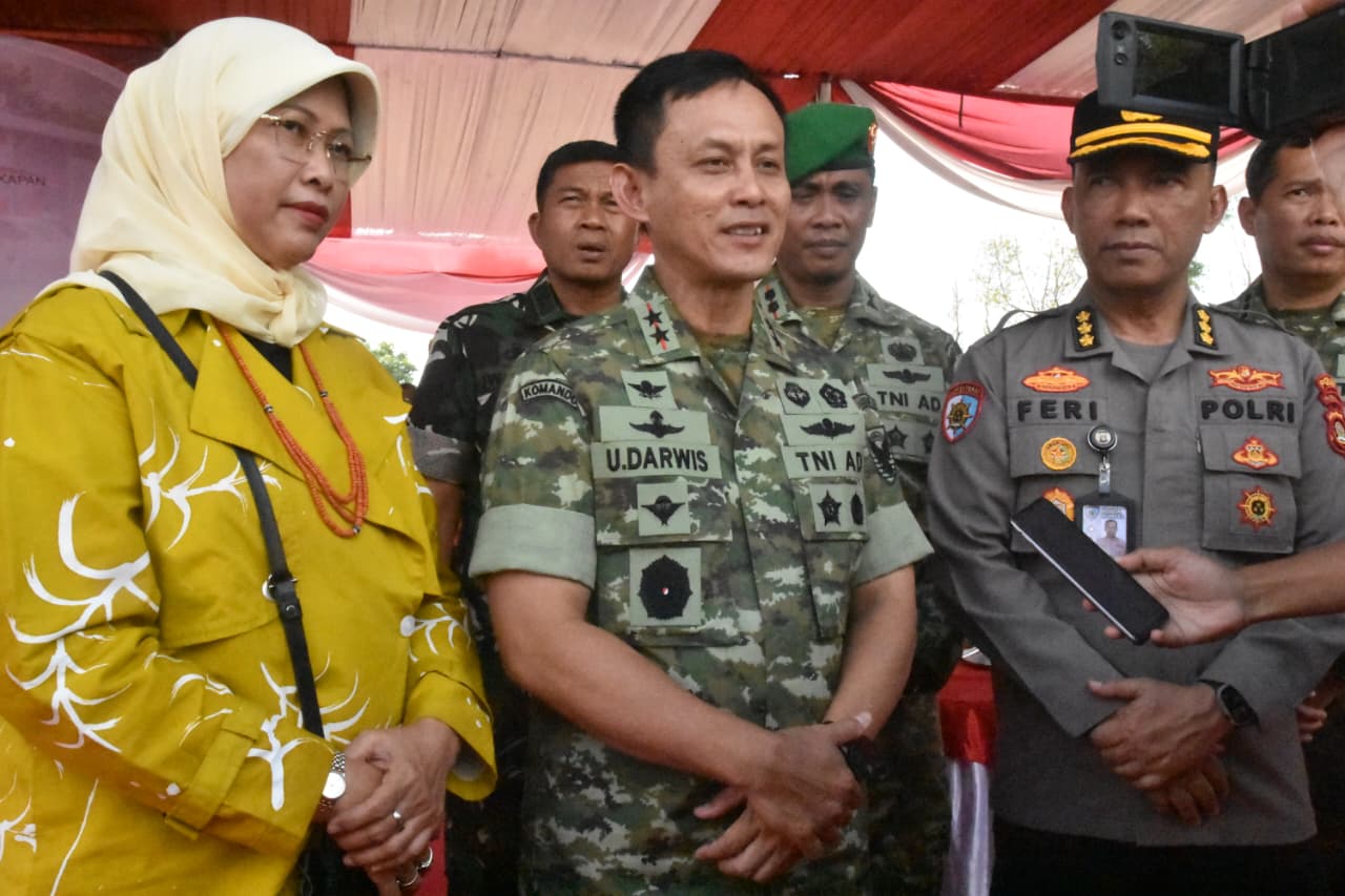 Dandim 0418/Palembang Dampingi Pangdam II/Sriwijaya Ground Breaking Pembangunan Koperasi Merah Putih 1