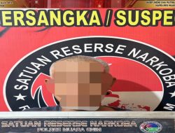 PERANG TERHADAP NARKOBA, POLRES MUARA ENIM KEMBALI RINGKUS PENGEDAR SABU DI DESA MODONG