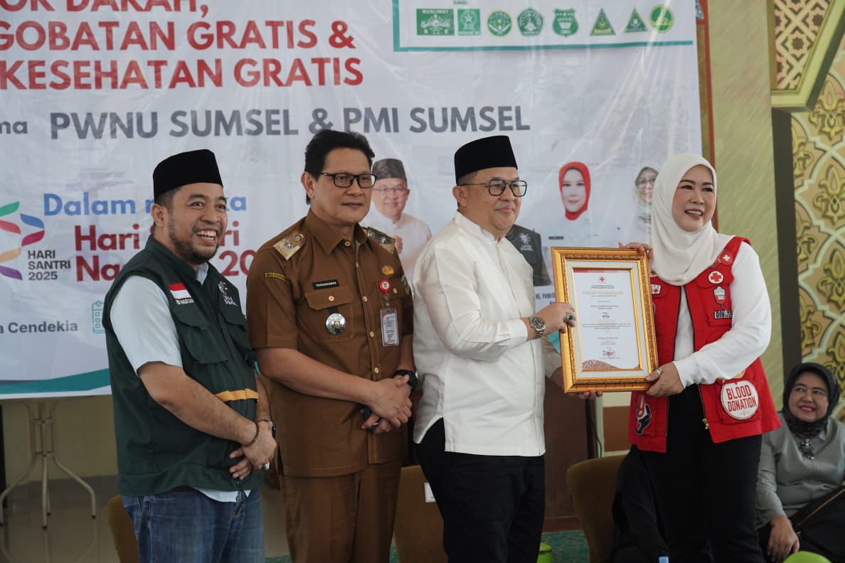 PMI Sumsel dan PWNU Kolaborasi Gelar Donor Darah di Ponpes Aulia Cendekia 1