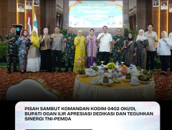 Bupati Panca Wijaya Akbar Hadiri Pisah Sambut Dandim 0402 OKI/OI, Tegaskan Pentingnya Sinergi TNI dan Pemerintah Daerah