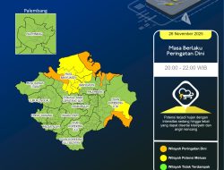 BMKG Issu Peringatan Dini: Hujan Lebat Disertai Petir dan Angin Kencang Berpotensi Melanda Sejumlah Wilayah di Sumsel