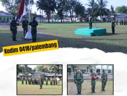 Pasi Intel Kodim 0418/Palembang Jadi Irup Upacara Bendera Mingguan