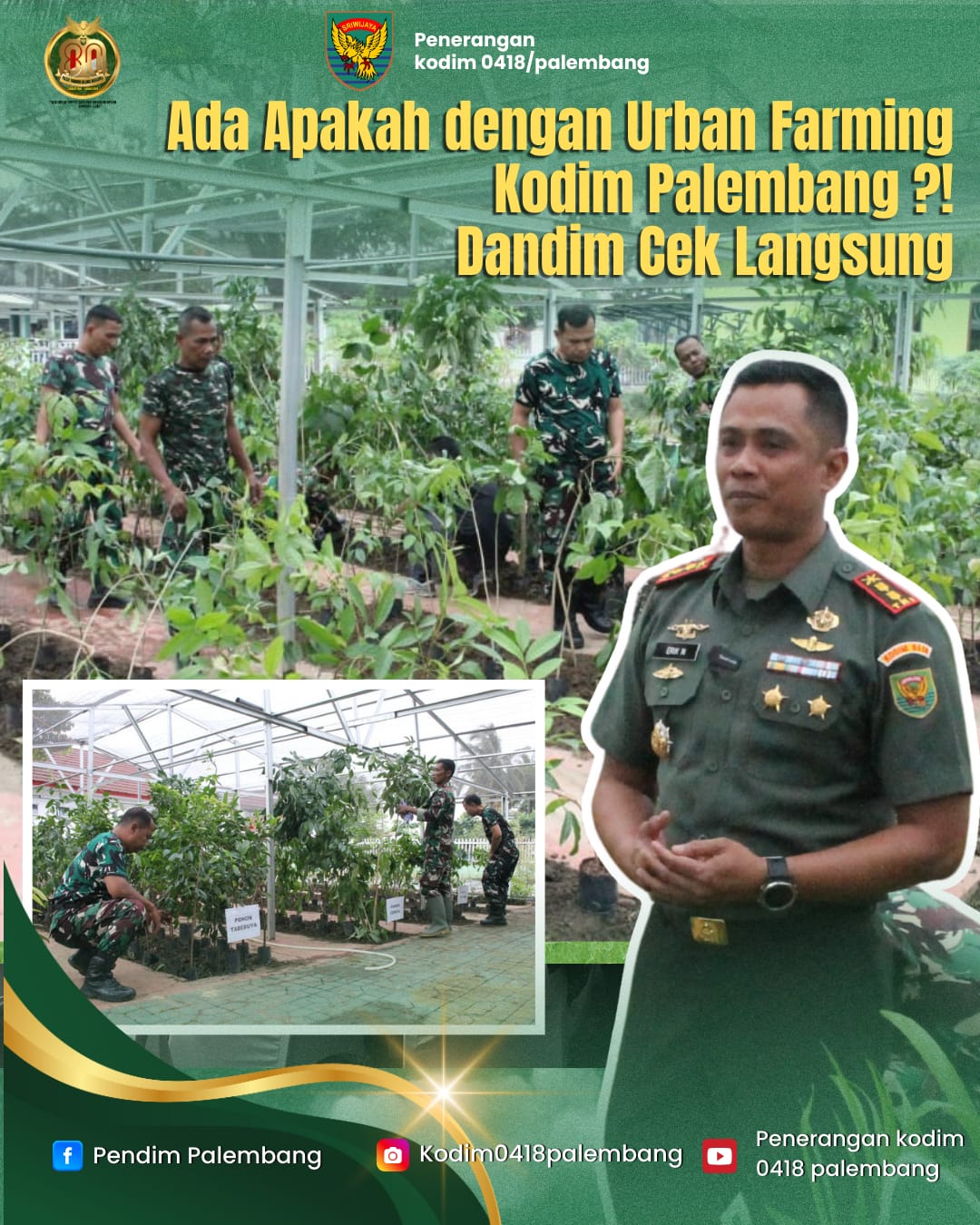 Di Balik Makodim 0418 Palembang, Ternyata Ada Urban Farming dan Ribuan Bibit Pohon 1