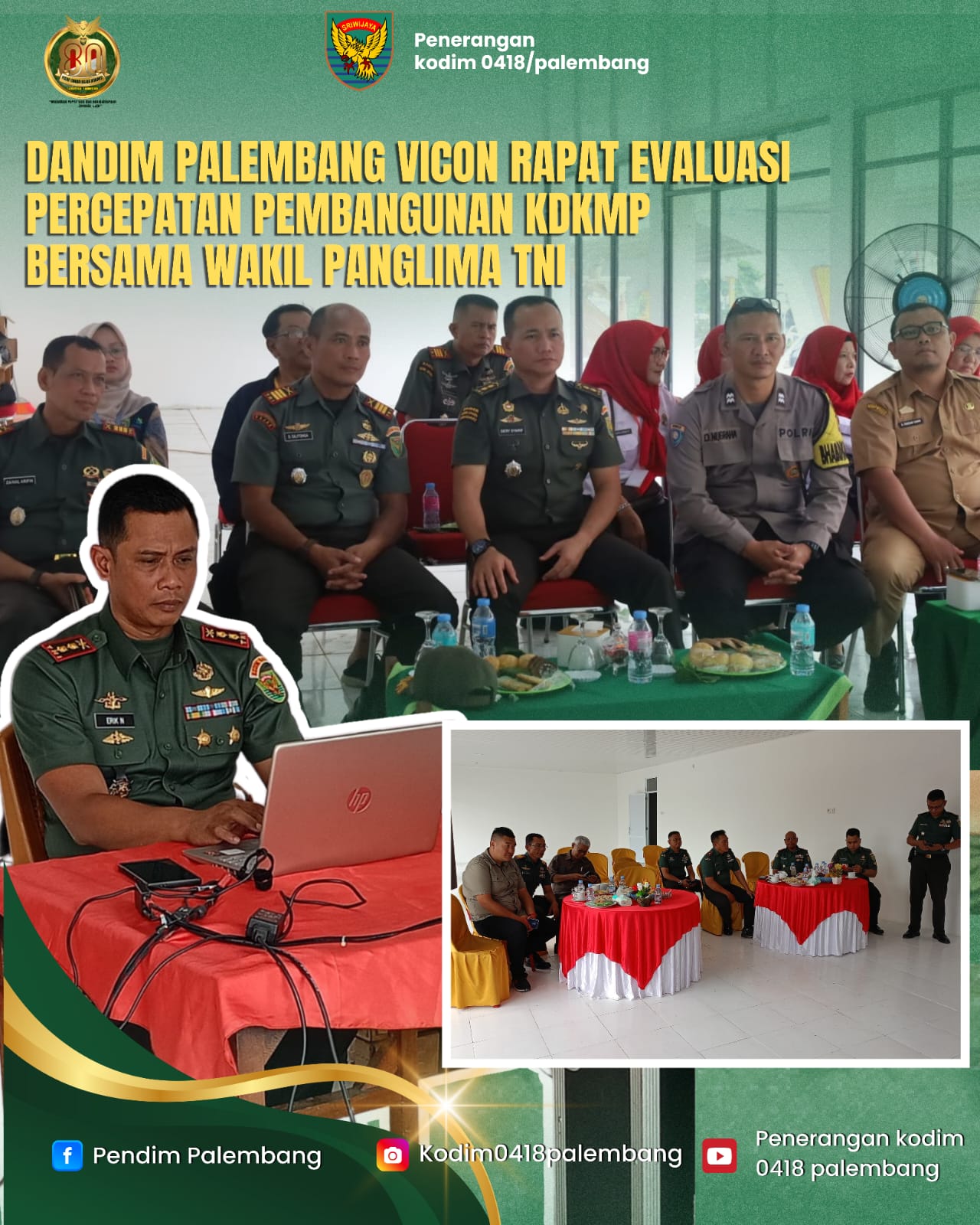 Dandim 0418/Palembang Paparkan Progres KDKMP Plaju dan Talang Aman Saat Vicon Evaluasi Percepatan Pembangunan 1
