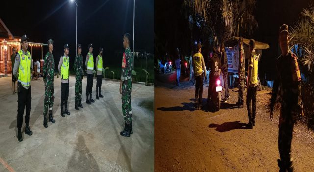 Patroli Siskamling Gabungan TNI–Polri dan Warga, Desa Pampangan Perkuat Keamanan Malam Hari 1