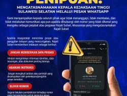 Catut Nama Kajati Sulsel, Kejati Ingatkan Masyarakat Waspada Penipuan Berbasis AI