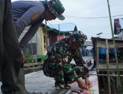 Kodim 0402/OKI Mulai Tahap Awal Pembangunan Jembatan Gantung di Kuala Dua Belas