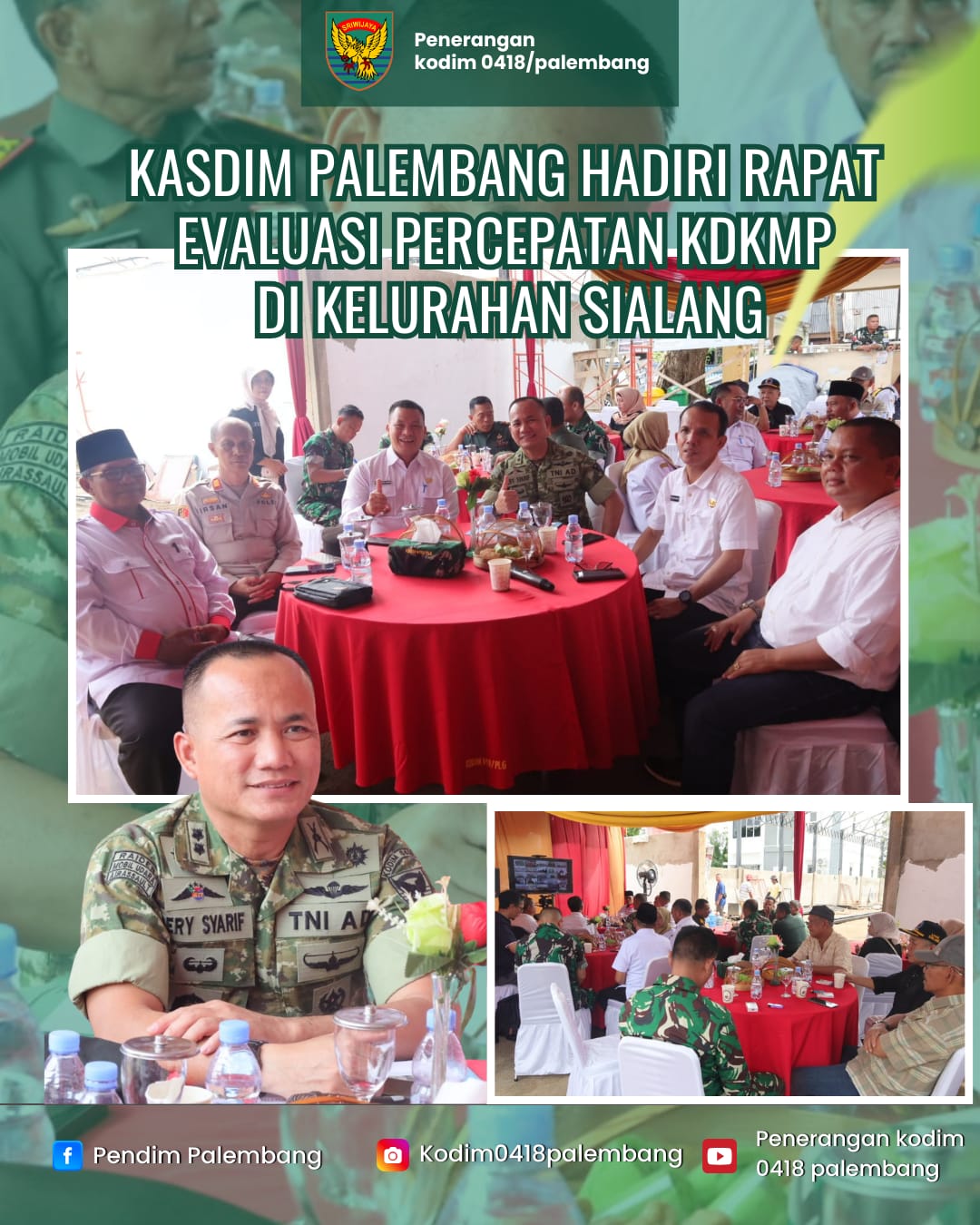 Kasdim 0418/Palembang Hadiri Evaluasi Percepatan Pembangunan KDKMP Sialang 1