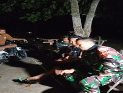 Patroli Siskamling di Desa Pulau Geronggang Pererat Silaturahmi TNI dan Masyarakat