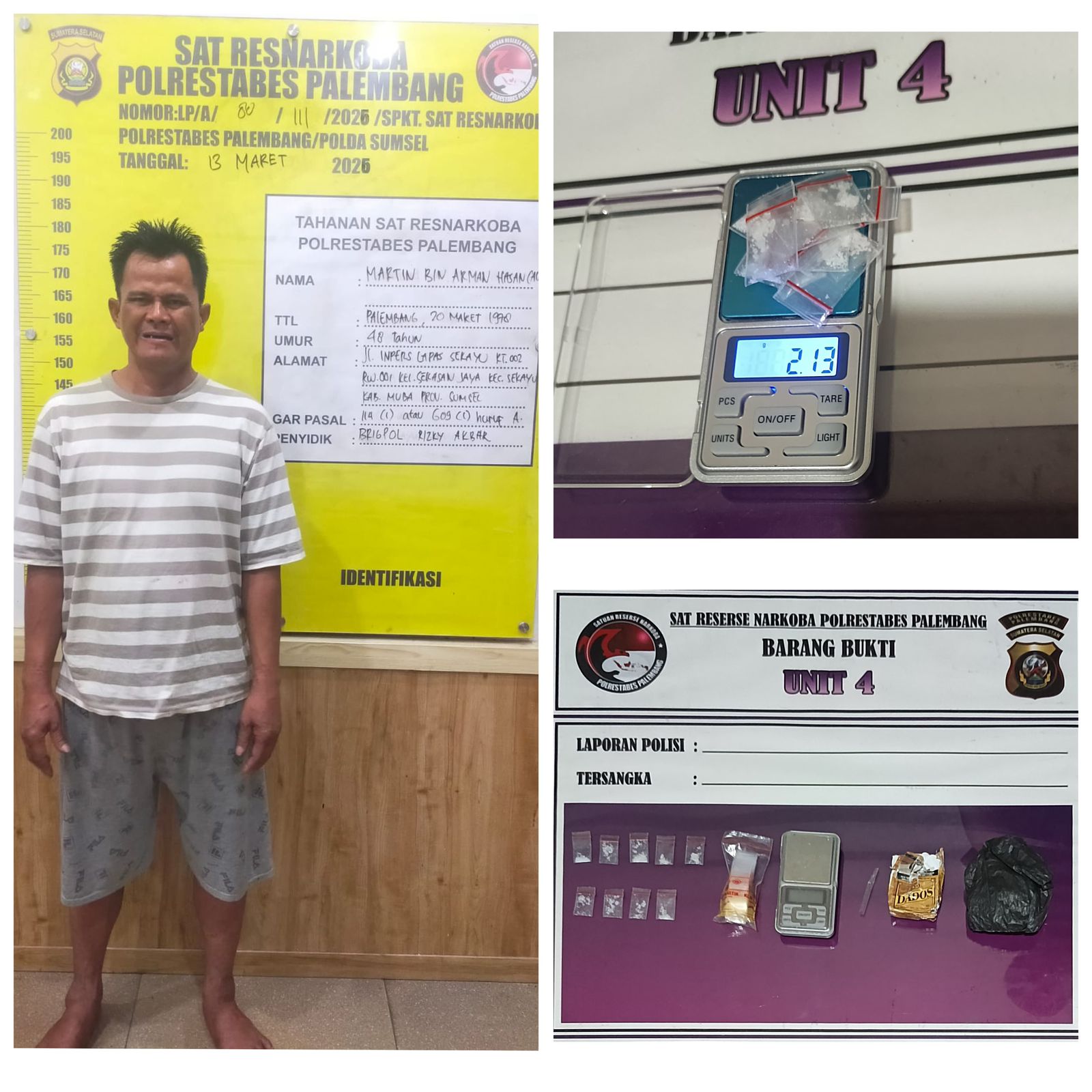 Kabur Saat Digerebek, Pengedar Sabu di Kalidoni Palembang Sembunyikan Barang Bukti di Atap Seng 1