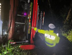 Bus PO Anugerah Masuk Jurang di Lahat, Laporan Warga ke 110 Picu Evakuasi Cepat Polisi