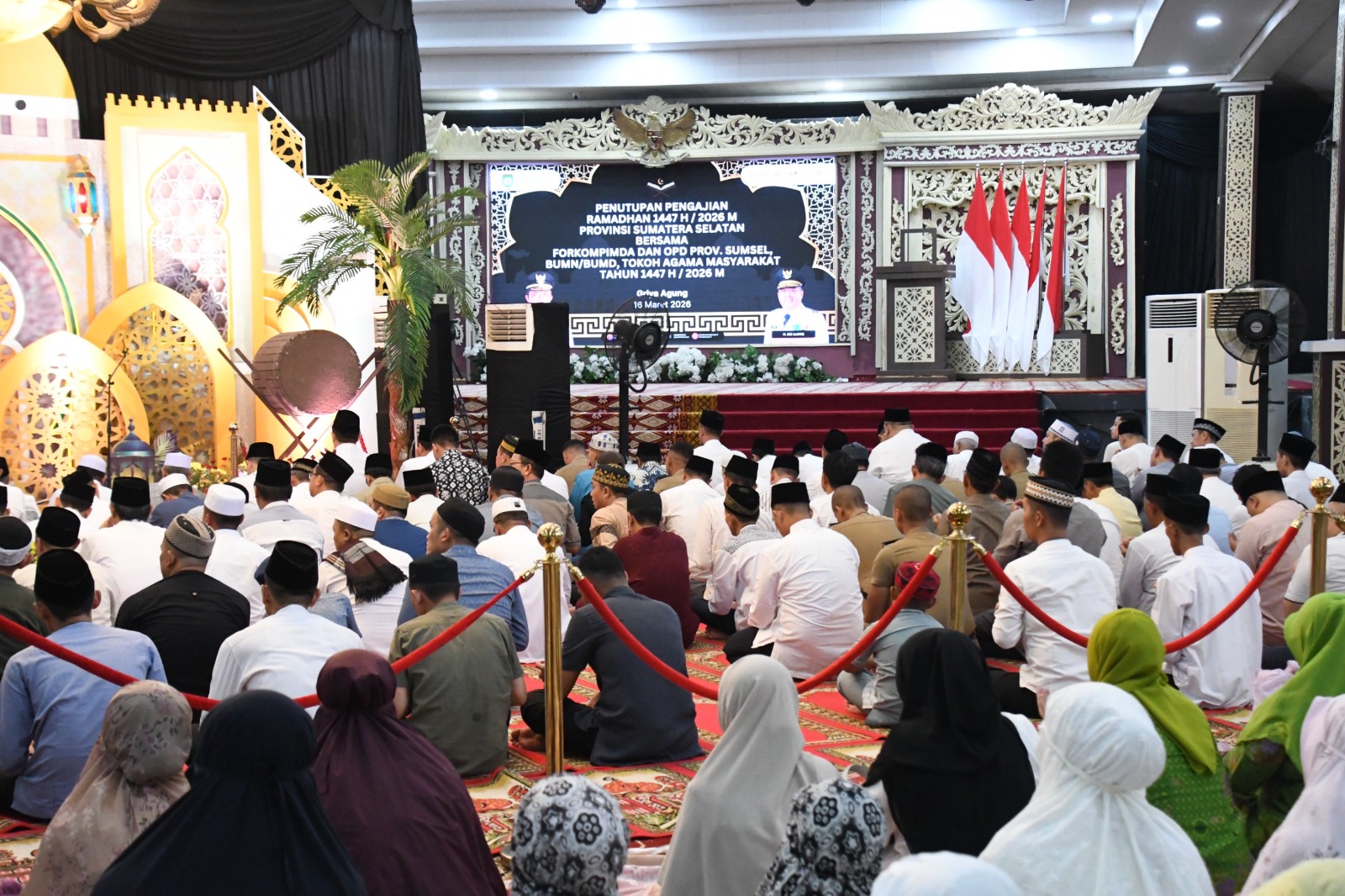 Danrem 044/Gapo Hadiri Penutupan Safari Ramadhan 1447 H di Griya Agung 1