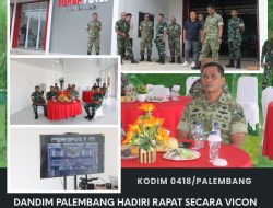 DANDIM PALEMBANG HADIRI RAPAT VICON PERCEPATAN PEMBANGUNAN KDKMP DI GANDUS