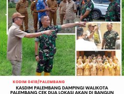 Kasdim Palembang Dampingi Wali Kota Palembang Tinjau Dua Lokasi akan di Bangun KDKMP di Kota Palembang