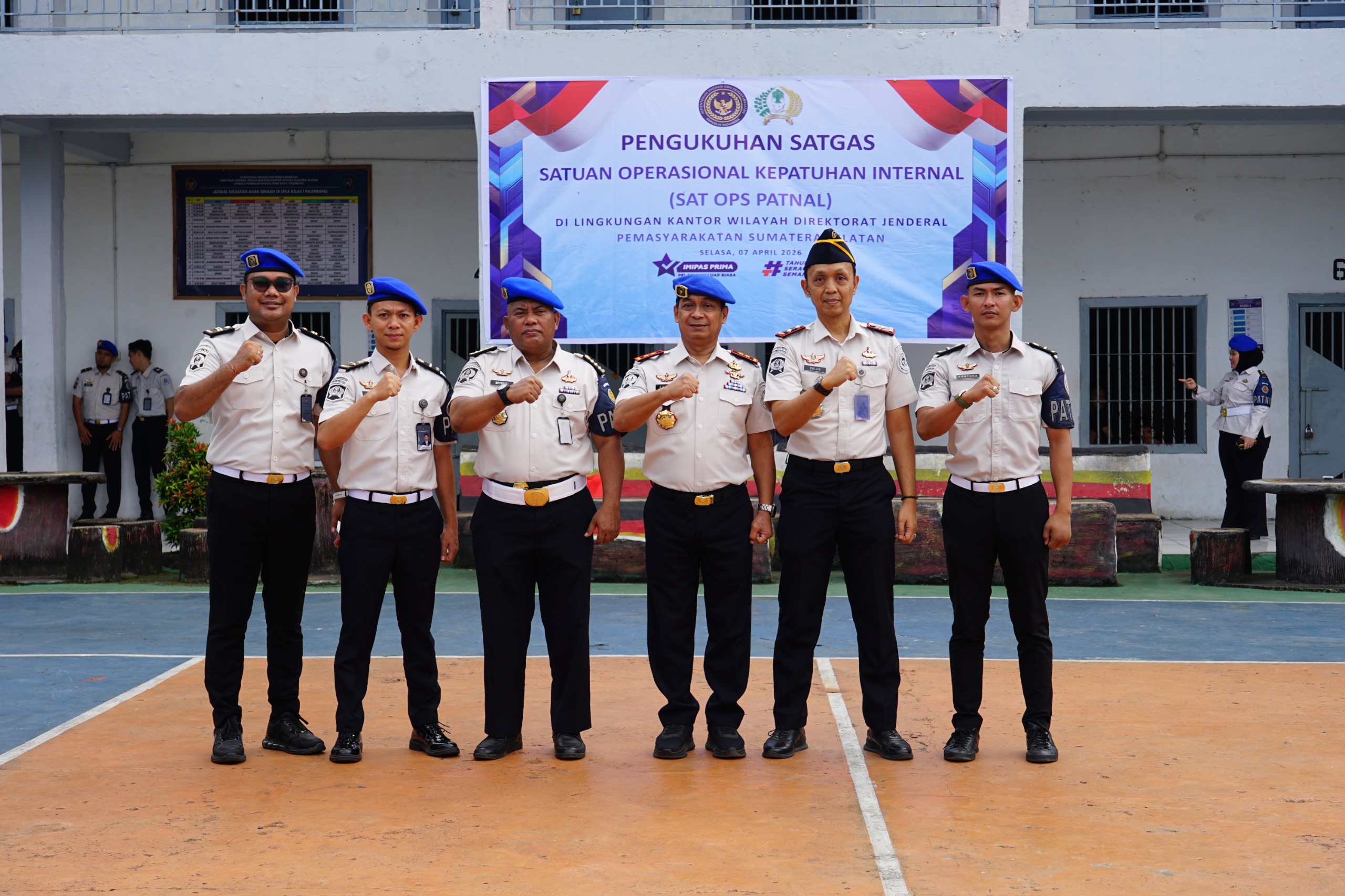 Perkuat Integritas, Tiga Petugas Rutan Kelas I Palembang Dikukuhkan dalam SATOPATNAL 1
