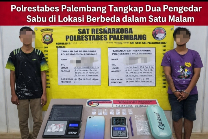 Dalam Satu Malam, Polisi Ungkap Dua Kasus Sabu di Palembang: Indikasi Jaringan Lintas Provinsi Diselidiki 1